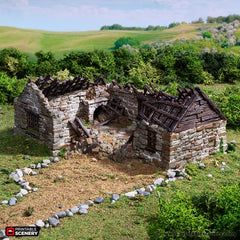 Ruined Highland Stone Barn - King and Country, DnD, Pathfinder, town, wargaming terrain, village, scatter scenery D&D medieval building-1
