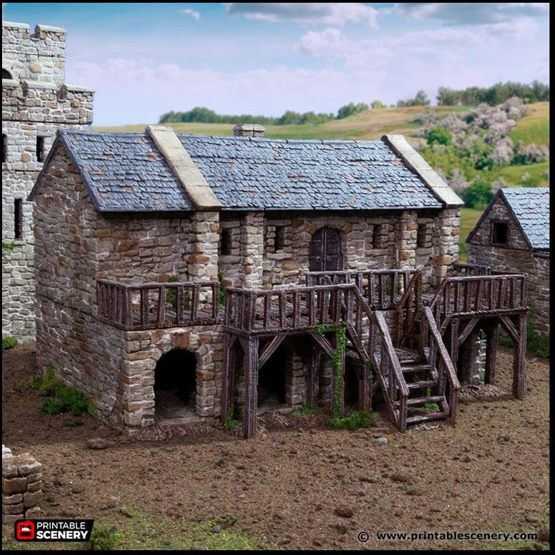 Black Rock Barracks - King and Country, DnD building | Pathfinder | Castle | Fort | Wargaming Terrain | Scatter scenery, Medieval, 28mm 32mm-2