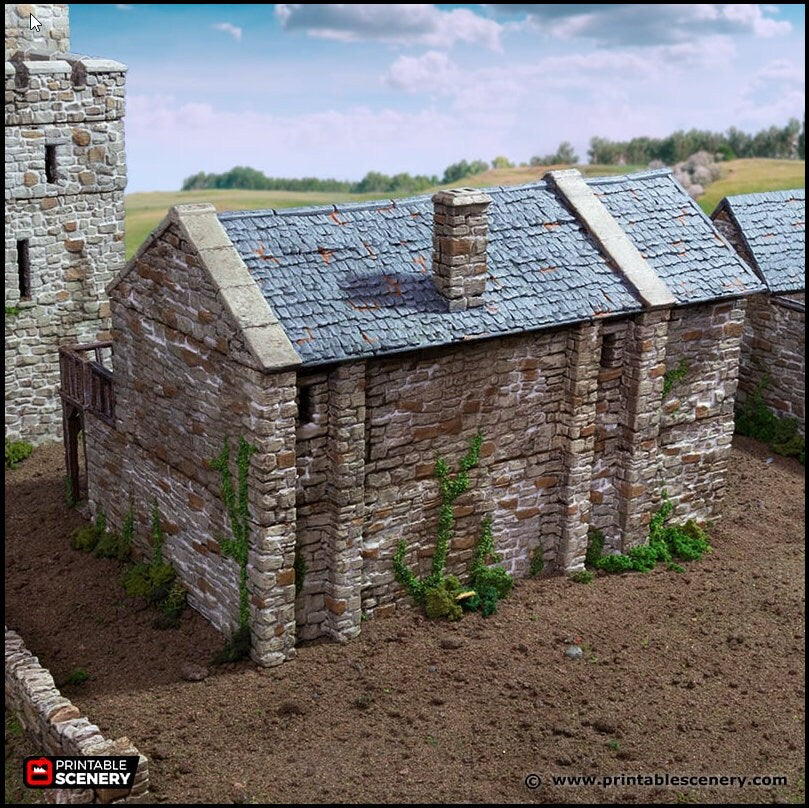 Black Rock Barracks - King and Country, DnD building | Pathfinder | Castle | Fort | Wargaming Terrain | Scatter scenery, Medieval, 28mm 32mm-3