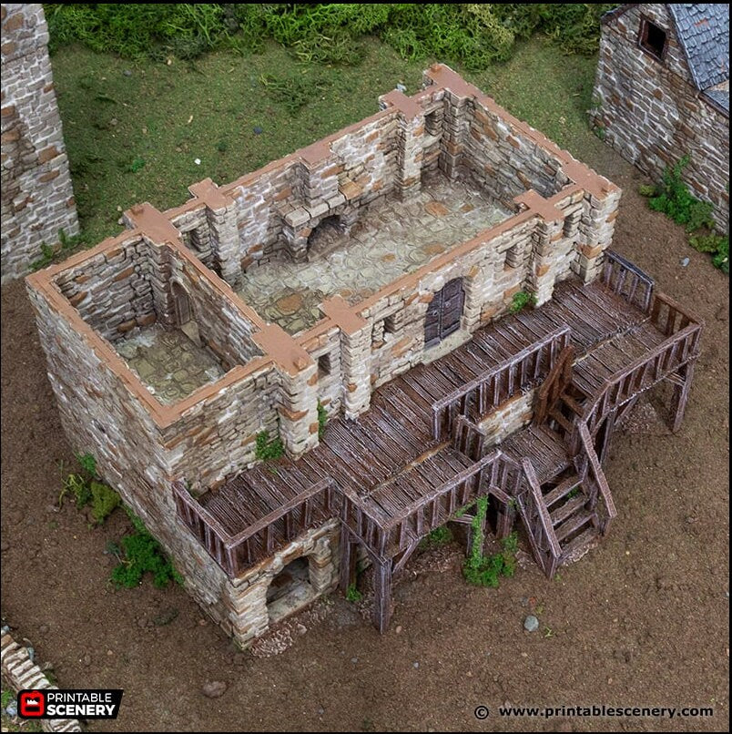 Black Rock Barracks - King and Country, DnD building | Pathfinder | Castle | Fort | Wargaming Terrain | Scatter scenery, Medieval, 28mm 32mm-4