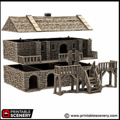 Black Rock Barracks - King and Country, DnD building | Pathfinder | Castle | Fort | Wargaming Terrain | Scatter scenery, Medieval, 28mm 32mm-7