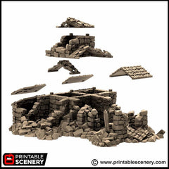 Ruined French Mausoleum - King and Country, dnd Medieval building, Graveyard, Crypt, Wargaming Terrain, Scatter scenery, 28mm 32mm 15mm-5