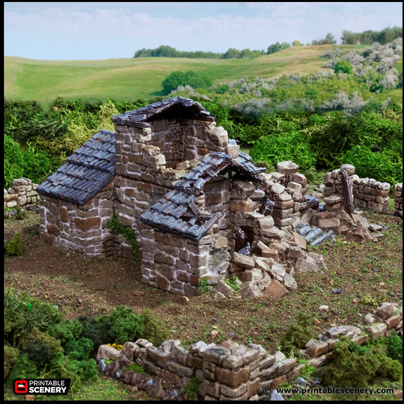 Ruined French Mausoleum - King and Country, dnd Medieval building, Graveyard, Crypt, Wargaming Terrain, Scatter scenery, 28mm 32mm 15mm-3