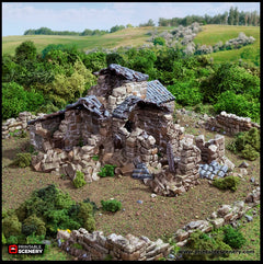 Ruined French Mausoleum - King and Country, dnd Medieval building, Graveyard, Crypt, Wargaming Terrain, Scatter scenery, 28mm 32mm 15mm-4