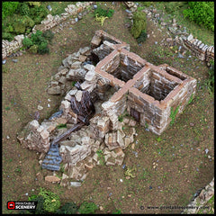 Ruined French Mausoleum - King and Country, dnd Medieval building, Graveyard, Crypt, Wargaming Terrain, Scatter scenery, 28mm 32mm 15mm-7