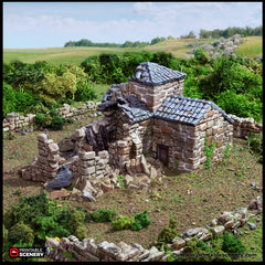 Ruined French Mausoleum - King and Country, dnd Medieval building, Graveyard, Crypt, Wargaming Terrain, Scatter scenery, 28mm 32mm 15mm-1