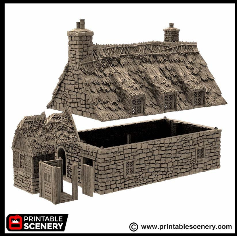 Country Manor - King and Country, dnd Medieval building, Village, Town, Wargaming Terrain, Scatter scenery, 28mm 32mm 15mm, House, home-5