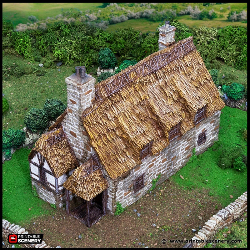 Country Manor - King and Country, dnd Medieval building, Village, Town, Wargaming Terrain, Scatter scenery, 28mm 32mm 15mm, House, home-8