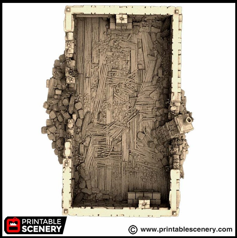 Ruined Country Manor - King and Country, dnd Medieval building, Village, Town, Wargaming Terrain, Scatter scenery, 28mm 32mm 15mm, House-6