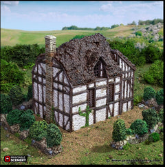 Wattle And Daub Barlyway Cottage - King and Country, dnd Medieval building, Village, Town, Wargaming Terrain, Scatter scenery, House-3