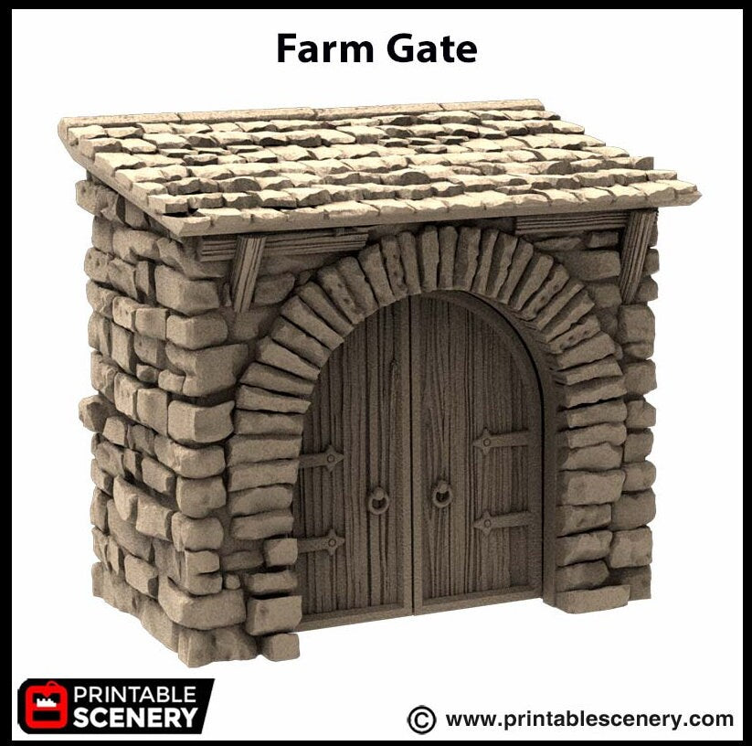 Farm Gate - King and Country, dnd Medieval building, Village, Town, Wargaming Terrain, Scatter scenery, House, Farming, Chicken, Walls Stone-8