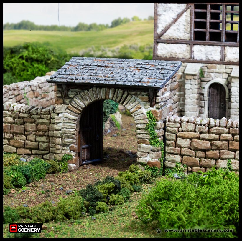 Farm Gate - King and Country, dnd Medieval building, Village, Town, Wargaming Terrain, Scatter scenery, House, Farming, Chicken, Walls Stone-2