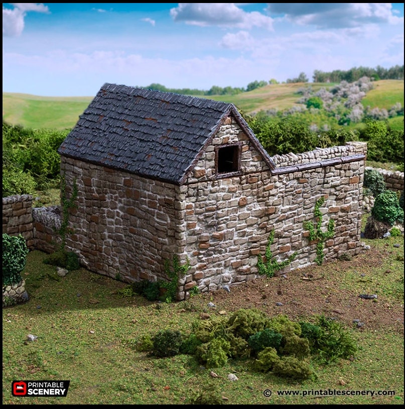 Farm Pig Pen - King and Country, dnd Medieval building, Village, Town, Wargaming Terrain, Scatter scenery, Farming, Diorama, Animals-3