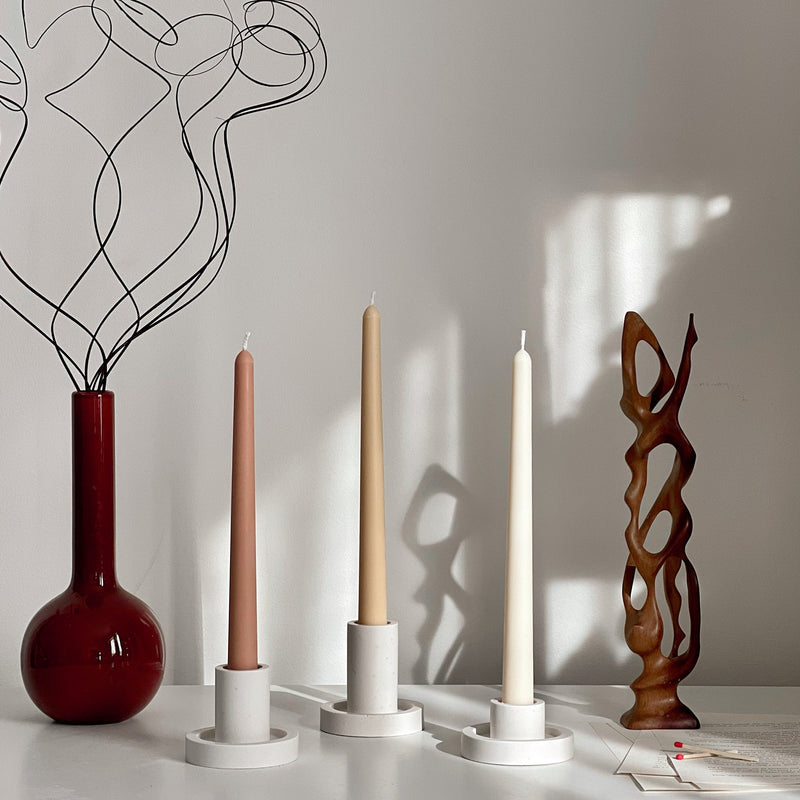 Handmade Narrow Taper Candle: Pastel Soy Wax Dinner Candle-6