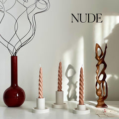 Handmade Twisted Soy Wax Taper Candle: Pastel Dinner Candle-2