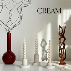 Handmade Twisted Soy Wax Taper Candle: Pastel Dinner Candle-3