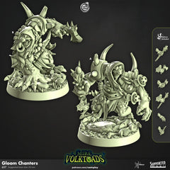 Gloom Chanters - Cast n Play Mire Volktoads | DnD Miniature | Beastmen | Toad | Frog | Bullywug, Monster, Wizard, Sorcerer, Warlock, Magic-1
