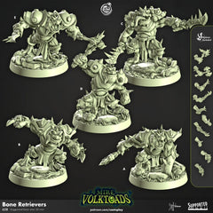 Bone Retrievers - Cast n Play Mire Volktoads | DnD Miniature | Beastmen | Toad | Frog | Bullywug, Monster, Fighter, Barbarian, Melee-1