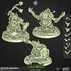 Bulwark Defenders - Cast n Play Mire Volktoads | DnD Miniature | Beastmen | Toad | Frog | Bullywug, Monster, Fighter, Barbarian, Melee, Tank-1