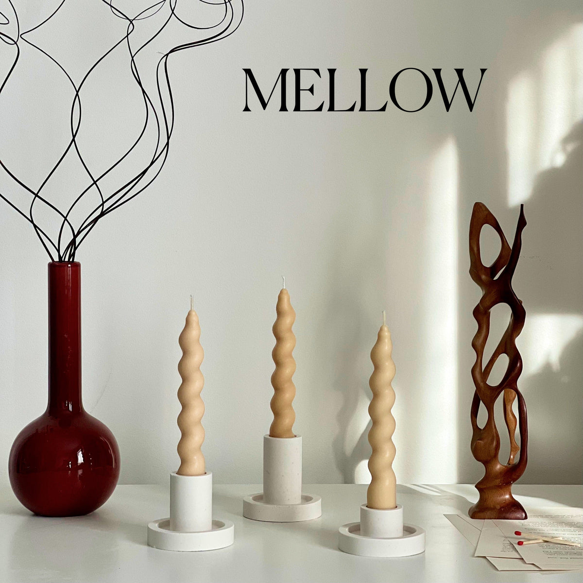Twisted Soy Wax Taper Candle | Handmade Home Decor-5