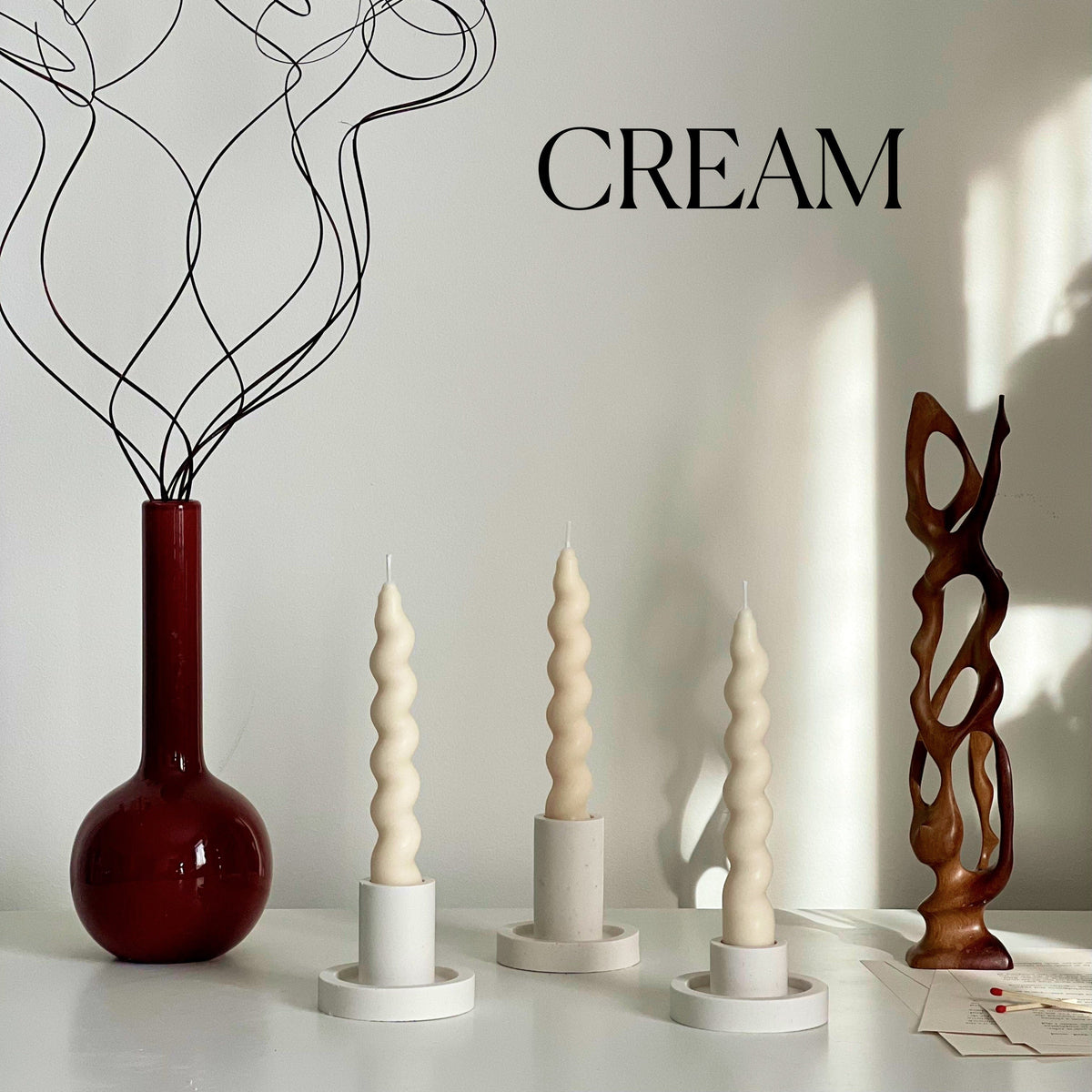 Twisted Soy Wax Taper Candle | Handmade Home Decor-4
