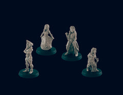 4 Elf Villager Miniature Pack - EC3D | DnD | Child | Villager | Merchant | Noble | 28mm | Pathfinder | commoner | Wargaming | Peasant-1