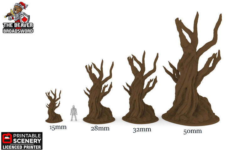5 Winterdale Gnarly Trees Pack - Printable Scenery | dnd forest | Tree | Wargaming Terrain | Scatter scenery | Bundle | Fantasy | Medieval-2