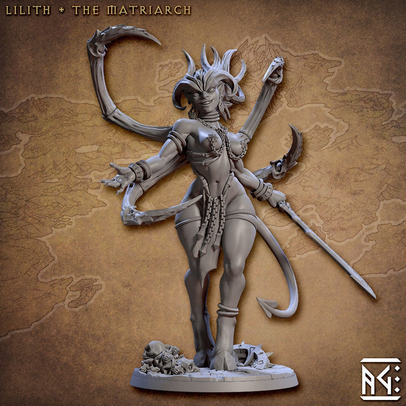 Lilith the Matriarch - Artisan Guild Demon King Spawn | Monster | Fantasy, DnD | Pinup | Large | Queen | Abyss, Hell, Forge | Pinup-1