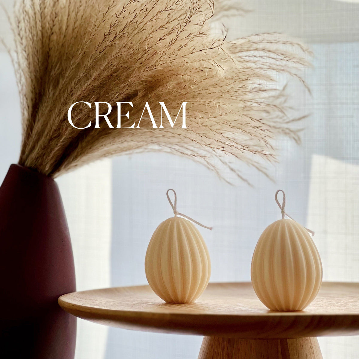 Ribbed Easter Egg Candle: Soywax Spring Decor-3