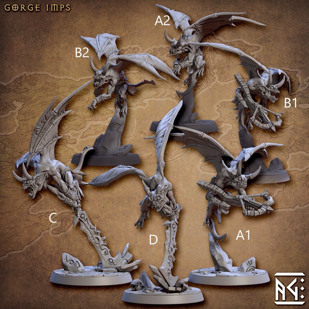 Gorge Imps - Artisan Guild Demon King Spawn | Monster | Fantasy, DnD | Imp | Demonic | Flying | Abyss, Hell, Forge | Melee, Ranged, Familiar-1
