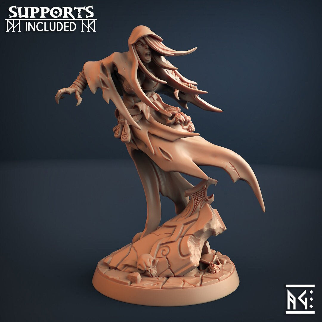 Bodil the Wright - Artisan Guild | DnD | Undead | Monster | Female Wraith | Skeleton | 32mm | Pathfinder | Frostgrave | TTRPG | Wargaming-1
