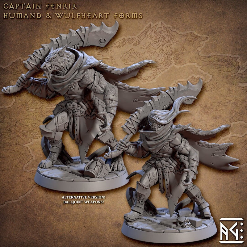 Captain Fenrir - Artisans Guild | Male | Fighter | Werewolf | Melee | Demon Hunter | Greatsword | DnD | Pathfinder | Human | Fantasy-1