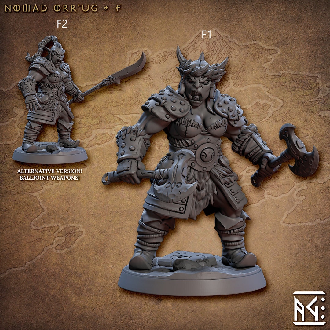 Nomad Orr'ugs - Artisan Guild | Monster | Fantasy | DnD | Pathfinder | Orc | Half Orc | Fighter | Ranger | Plains | Steppe | barbarian |-8