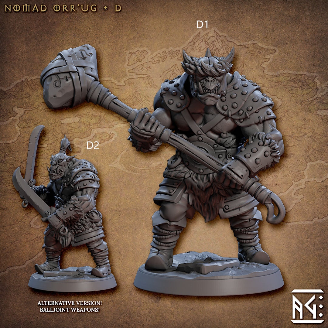 Nomad Orr'ugs - Artisan Guild | Monster | Fantasy | DnD | Pathfinder | Orc | Half Orc | Fighter | Ranger | Plains | Steppe | barbarian |-6