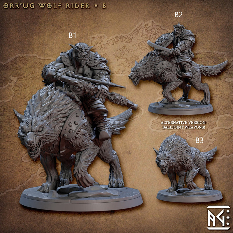 Orr'ugs Wolf Riders - Artisan Guild | Wolf | Fantasy | DnD | Pathfinder | Companion | Half Orc | Fighter | Ranger | Plains | Steppe | Animal-5