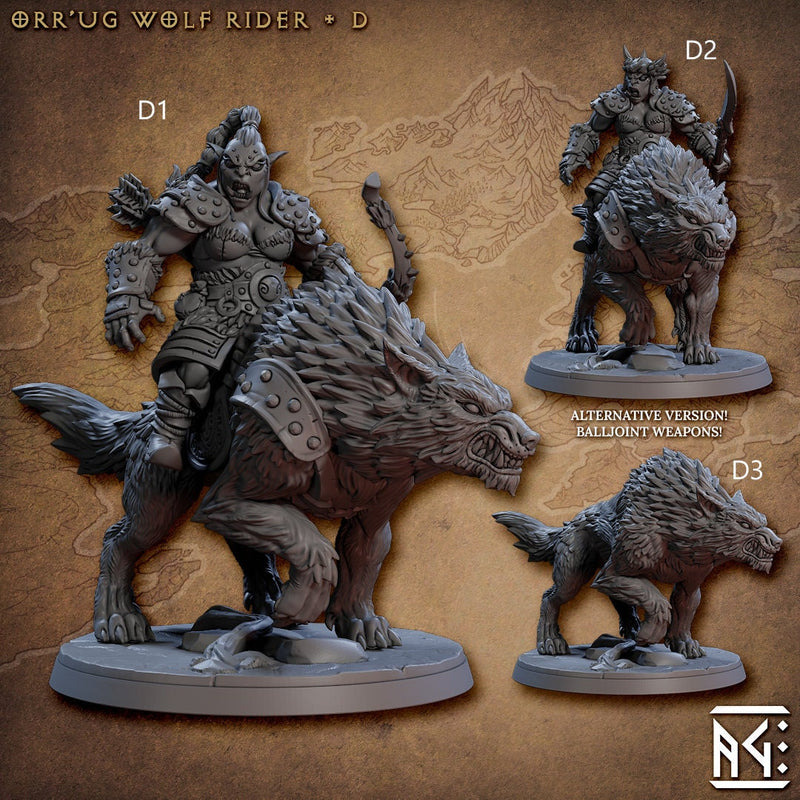 Orr'ugs Wolf Riders - Artisan Guild | Wolf | Fantasy | DnD | Pathfinder | Companion | Half Orc | Fighter | Ranger | Plains | Steppe | Animal-7