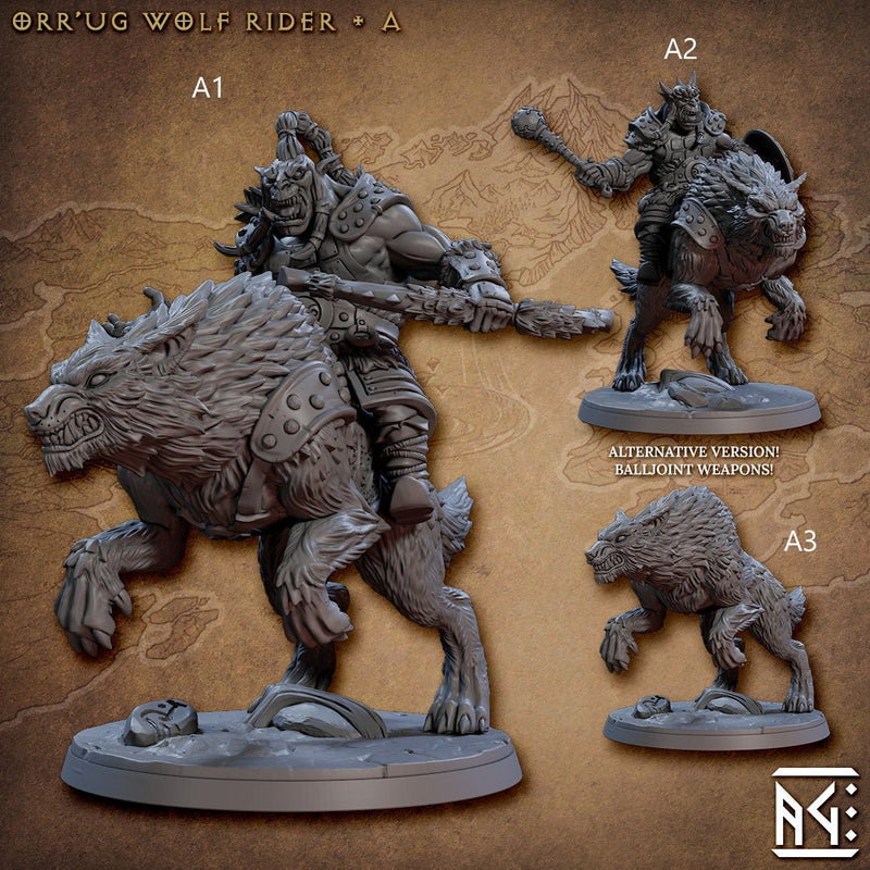 Orr'ugs Wolf Riders - Artisan Guild | Wolf | Fantasy | DnD | Pathfinder | Companion | Half Orc | Fighter | Ranger | Plains | Steppe | Animal-4