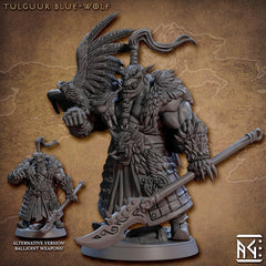 Tulguur Blue-Wolf - Artisan Guild | Shaman | Fantasy | DnD | Pathfinder | Fighter | Half Orc | Druid | Ranger | Plains | Steppe | Animal-1