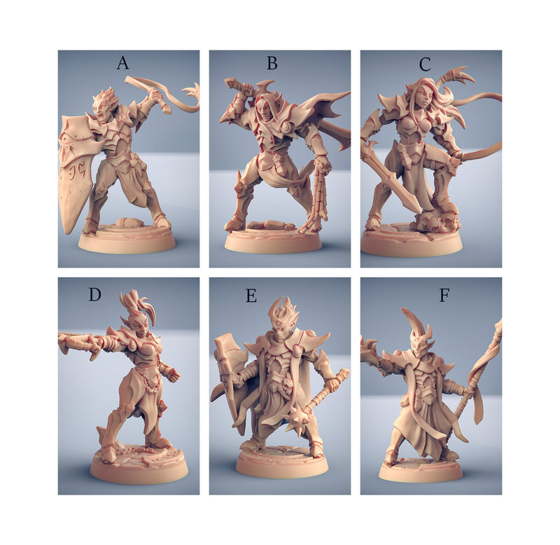 Ashen Alfar Inquisitors - Artisans Guild Dnd Miniature | Male | Female | Elf | Vampire | Fighter | Melee | | Pathfinder | Paladin | Cleric-1