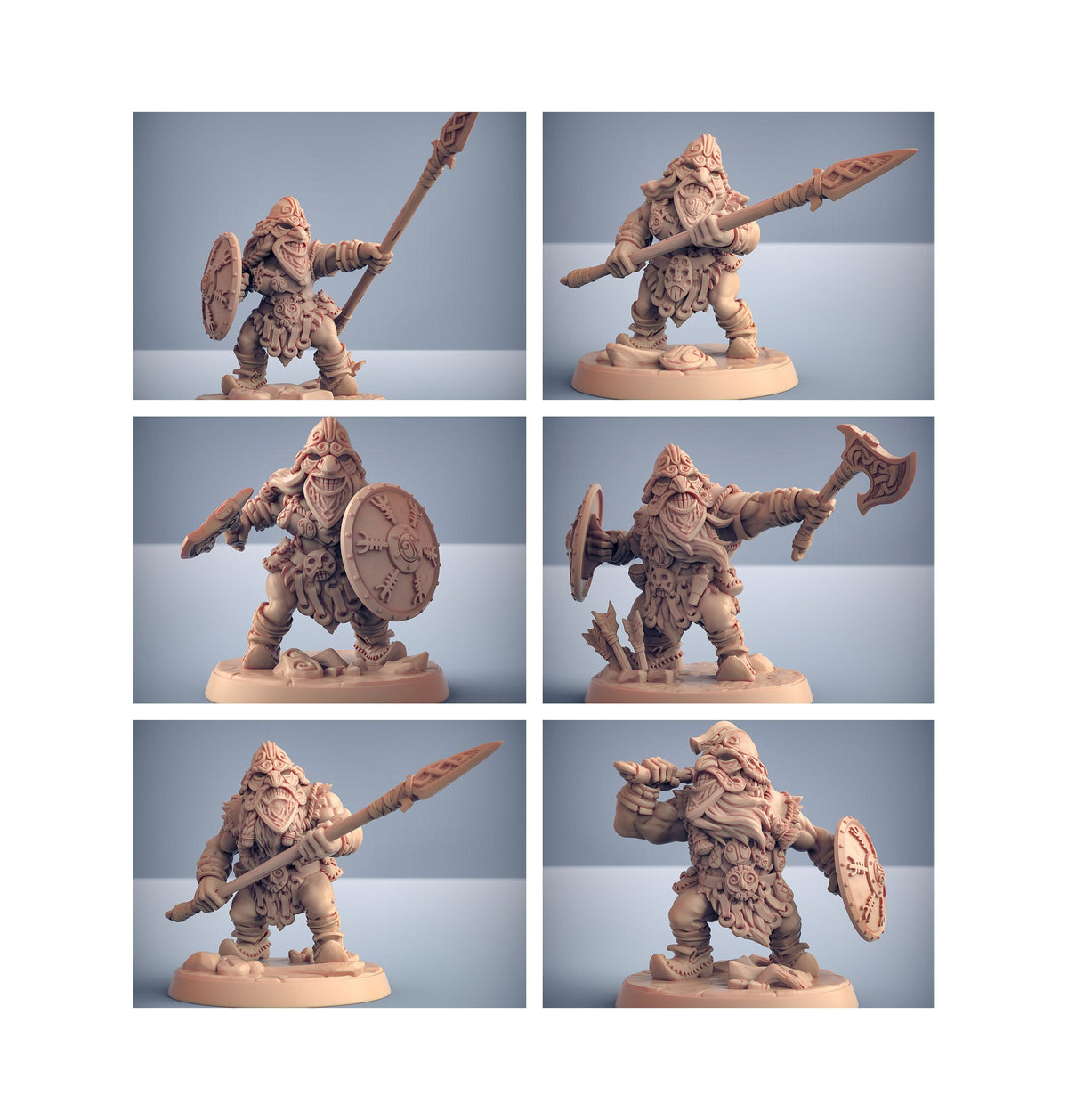 Dwarf Mountaineer mini set - Artisans Guild | Dwarf | Male | Female | Archer | Melee | Fighter | DnD | Wargaming | Pathfinder Fantasy