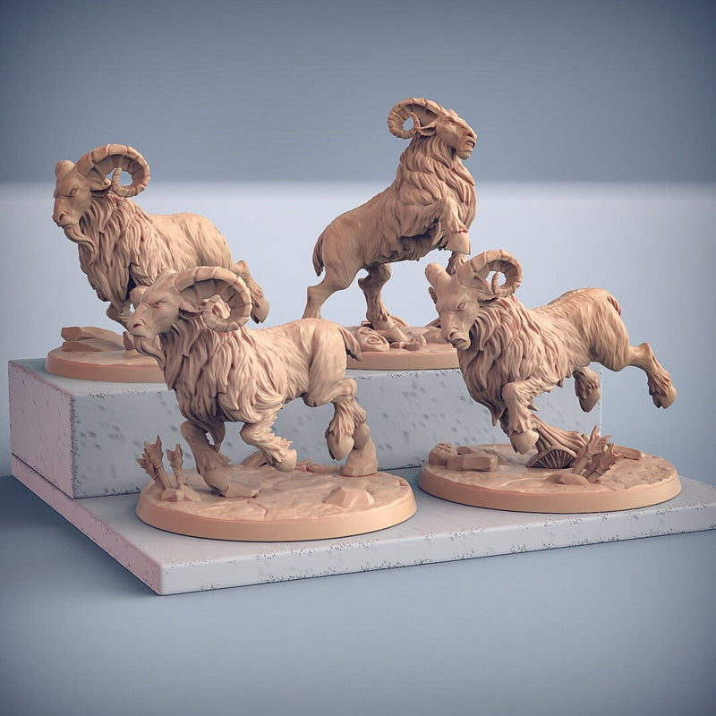 Dwarven Ram Riders - Artisans Guild | Dwarf | Male | Female | Mounted | Melee | Ranged | Fighter | Ranger | Fantasy | DnD | Pathfinder, 32mm-3