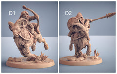 Dwarven Ram Riders - Artisans Guild | Dwarf | Male | Female | Mounted | Melee | Ranged | Fighter | Ranger | Fantasy | DnD | Pathfinder, 32mm-7