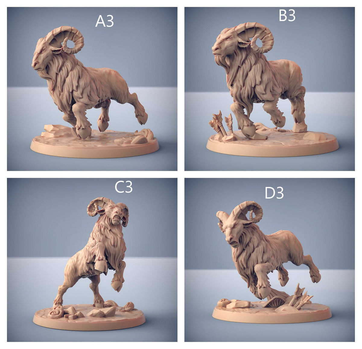 Dwarven Ram Riders - Artisans Guild | Dwarf | Male | Female | Mounted | Melee | Ranged | Fighter | Ranger | Fantasy | DnD | Pathfinder, 32mm-8