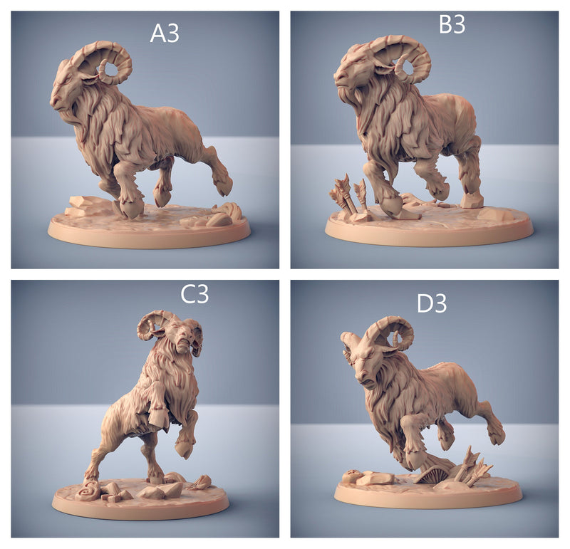 Dwarven Ram Riders - Artisans Guild | Dwarf | Male | Female | Mounted | Melee | Ranged | Fighter | Ranger | Fantasy | DnD | Pathfinder, 32mm-8