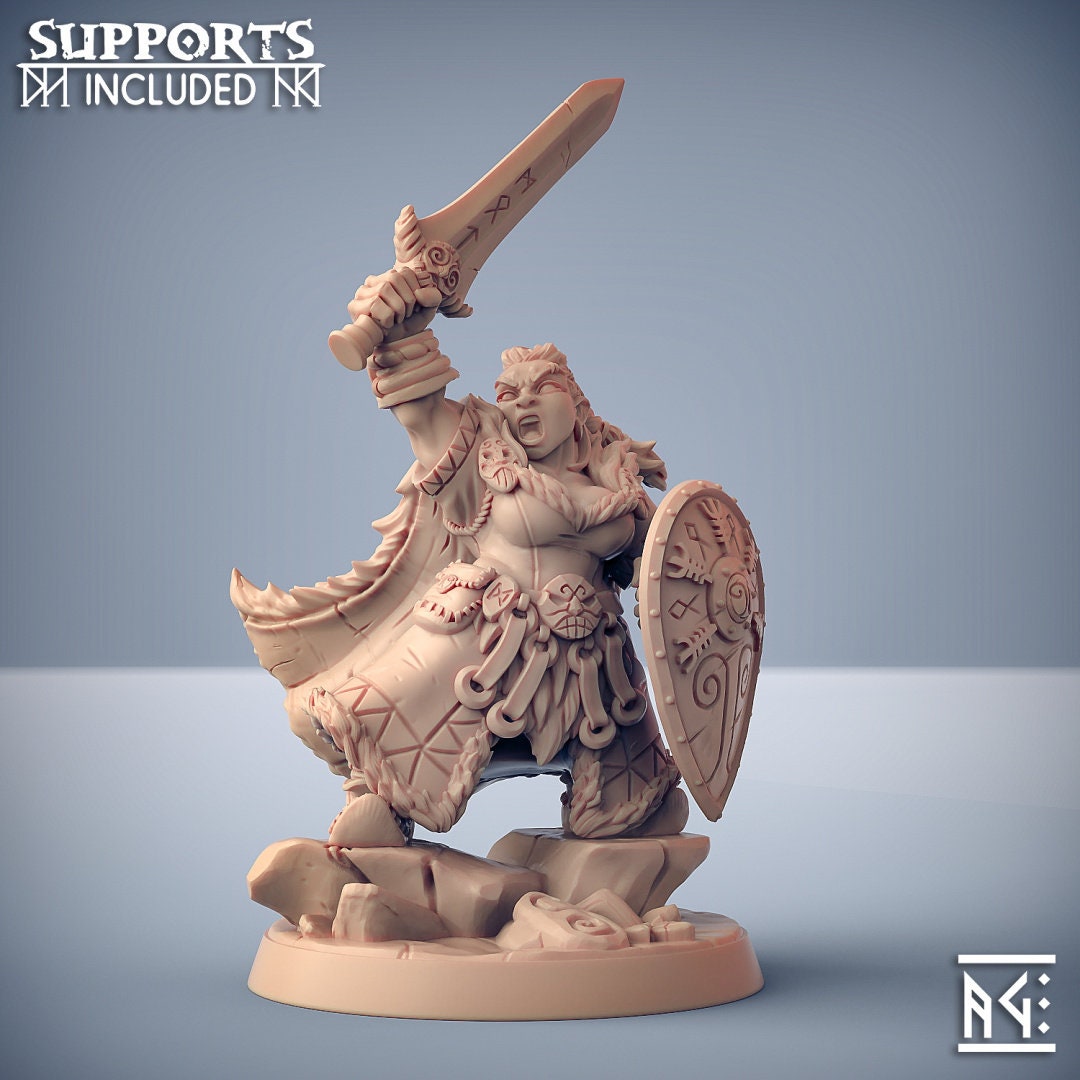 Gerta - Artisan's Guild | Female | Dwarf | Fighter | Melee | PC | DnD | Warrior | Pathfinder | 32mm | Fantasy | Dungeons and Dragons-1