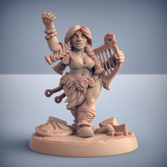 Gudrun the Skald - Artisan's Guild | Female | Dwarf | Fighter | Bard | PC | DnD | Warrior | Pathfinder | Fantasy | Harp | Music | Mountain-1