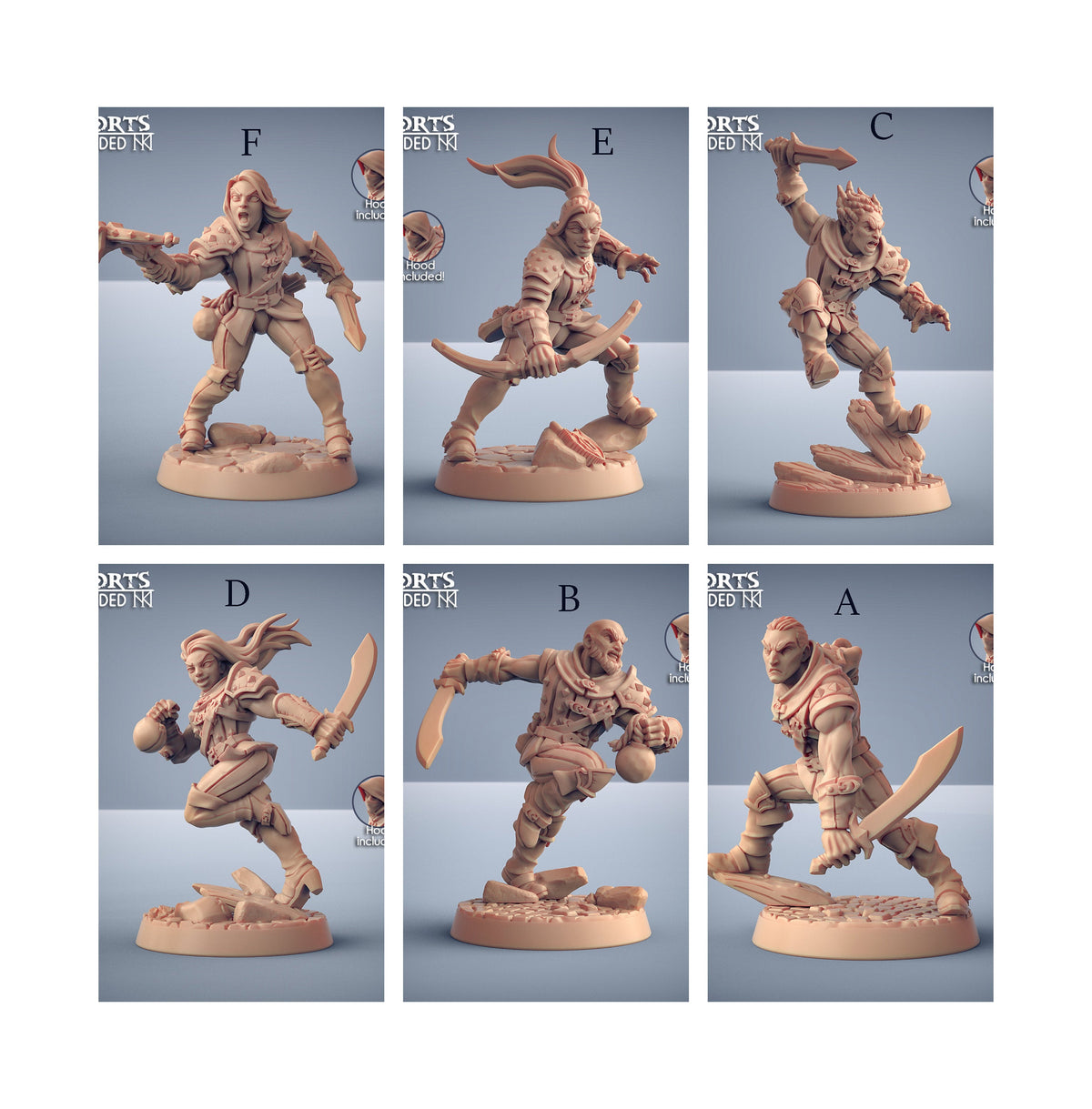 Adept Thieves - Artisans Guild Dnd Miniature | Male | Female | Human | Rogue | Assassin | Melee | Bandit | Pathfinder | FIghter | Ranger-1