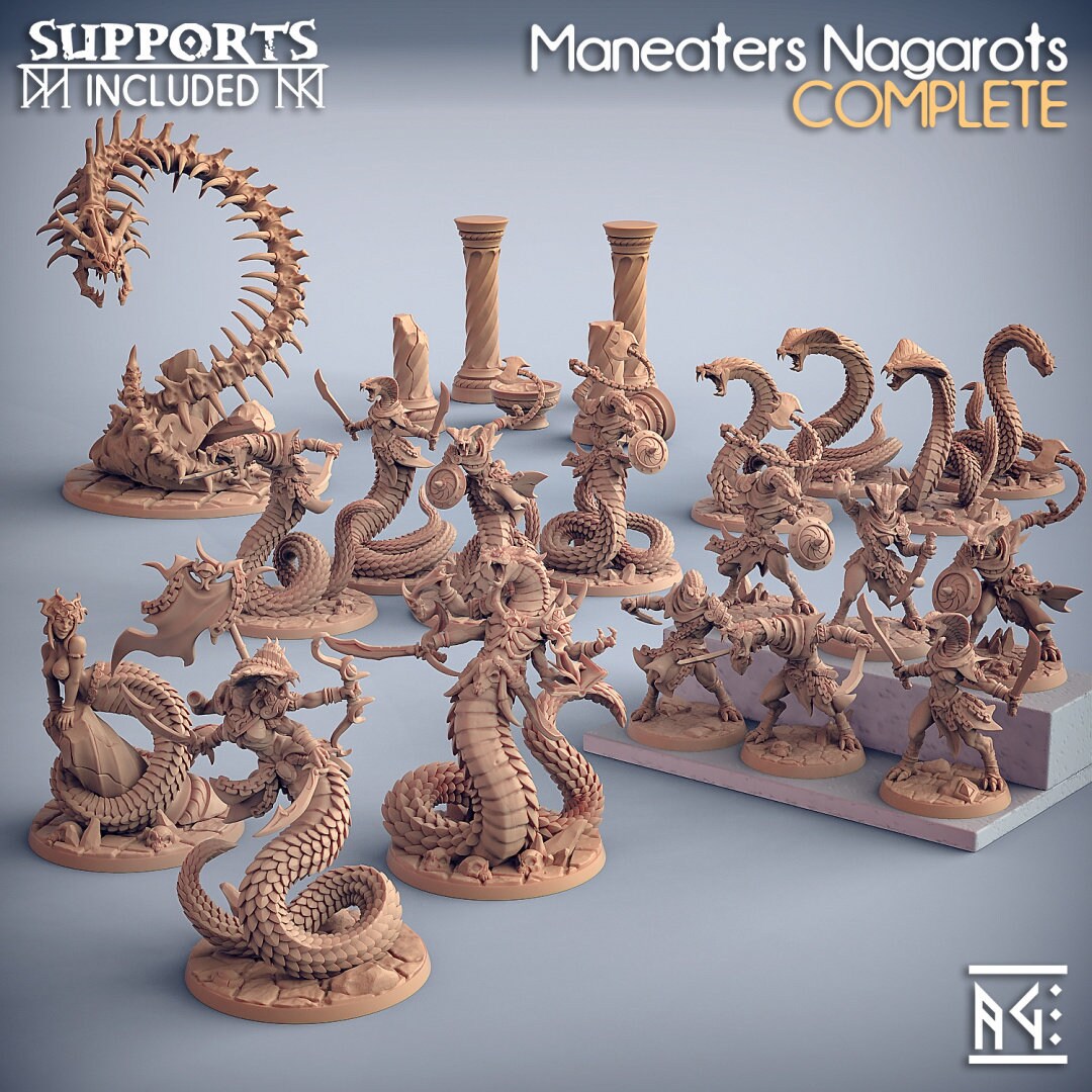 Sethris Bloodhiss - Artisan Guild Maneater Nagarots | Monster | Fantasy | DnD | Boss | Large | Fighter | Yuan-Ti, Snakefolk, Nagaji, Naga-2