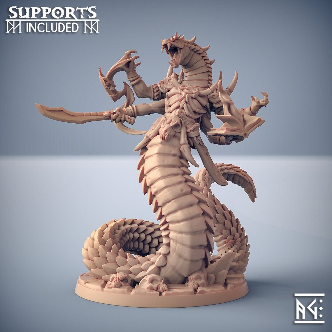 Nargskerak Darkskale - Artisan Guild Maneater Nagarots | Monster | Fantasy | DnD | Wizard, Large, Sorcerer, Yuan-Ti, Snakefolk, Nagaji, Naga-1