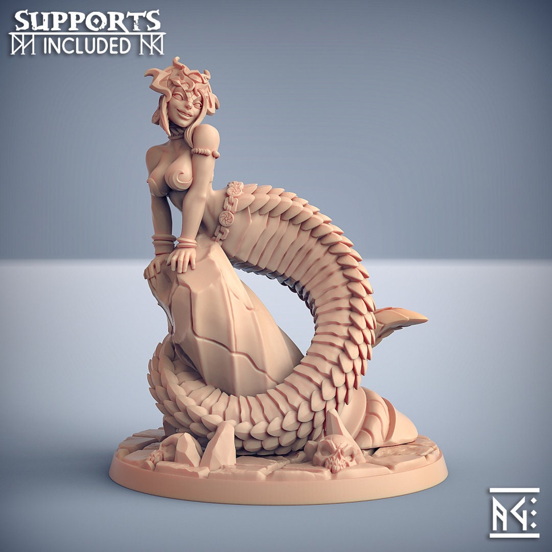 Princess Kseerix - Artisan Guild Maneater Nagarots | Monster | Fantasy | DnD | Pinup | Large | Yuan-Ti, Snakefolk, Nagaji, Naga-1